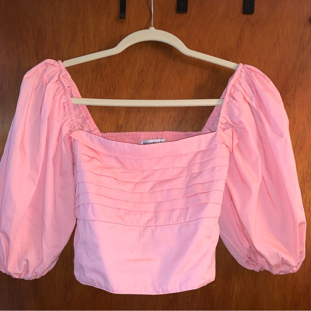 Pink puff sleeve top